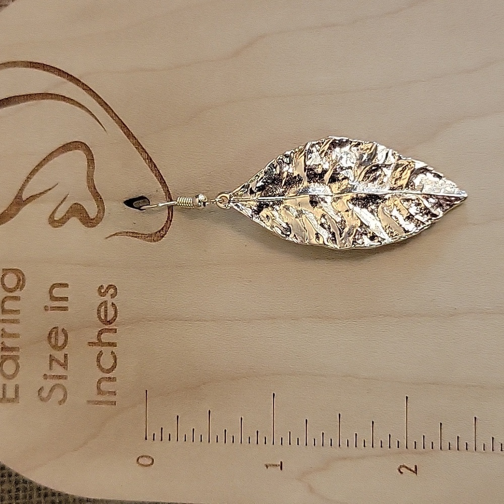 Gold Leaf Earrings - Picture 5 of 7